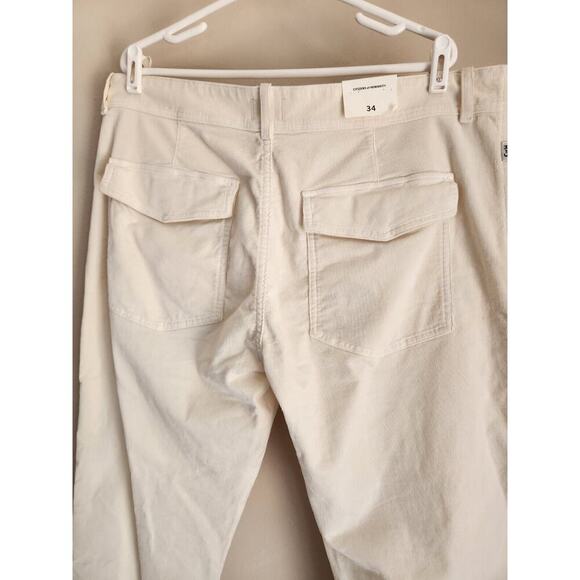 NWT Citizens of Humanity Agni Mid-Rise Utility Corduroy Pants Sz 34 White #8C414 - Picture 6 of 14